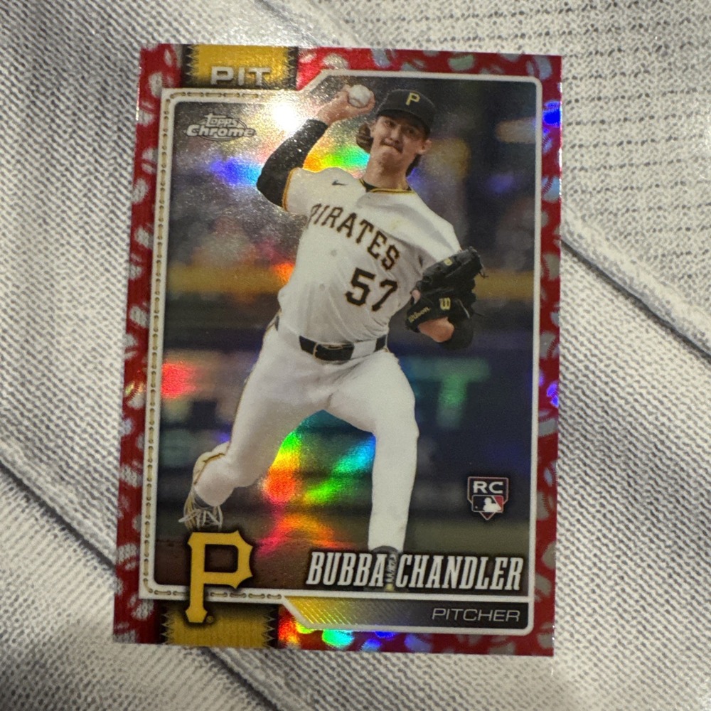 Topps Chrome Bubba Chandler RC Red Seams Refractor #93 Pirates